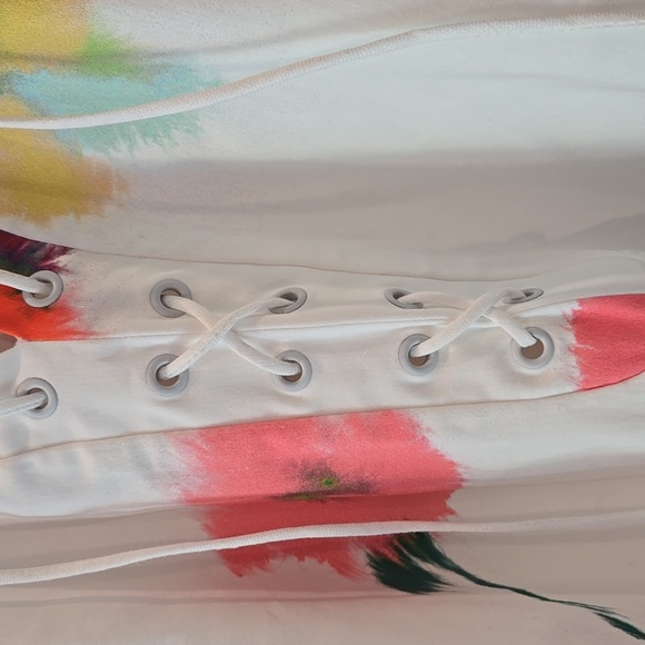 Sleeper Maxi Dress with Floral Accents, String Detail, Garden Party, EUC, Small - Picture 9 of 16